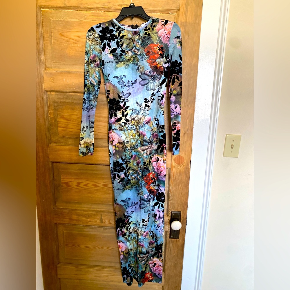 Beautiful printed mesh maxi dress